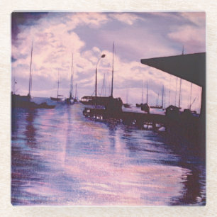 Harbour of Fort de France, Martinique Glass Coaster