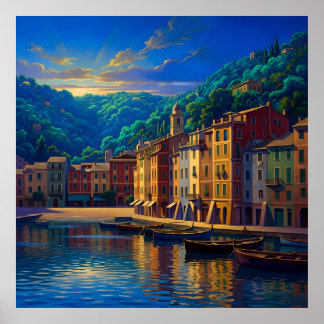 Harbour of Golden Reflections Poster