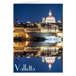 Harbour of Valletta old town at night
