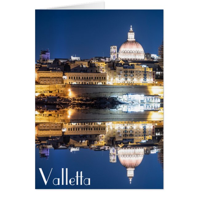 Harbour of Valletta old town at night (Front)