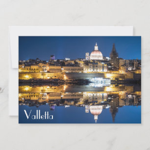 Harbour of Valletta old town at night Postcard