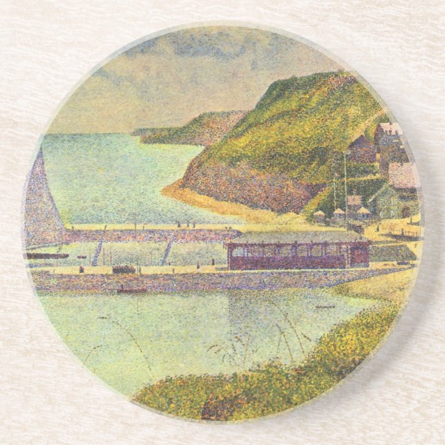 Harbour Port-en-Bessin High Tide by Georges Seurat Coaster (Front)