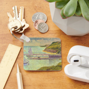 Harbour Port-en-Bessin High Tide by Georges Seurat Key Ring