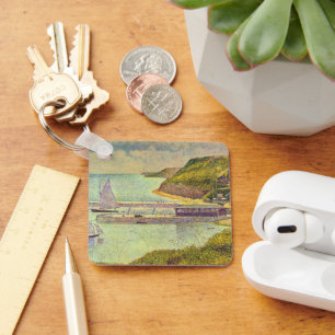 Harbour Port-en-Bessin High Tide by Georges Seurat Key Ring