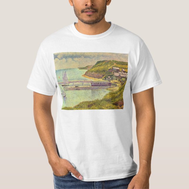 Harbour Port-en-Bessin High Tide by Georges Seurat T-Shirt (Front)