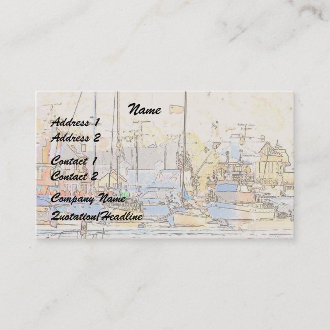 Harbour/Sailboats Business Card (Front)