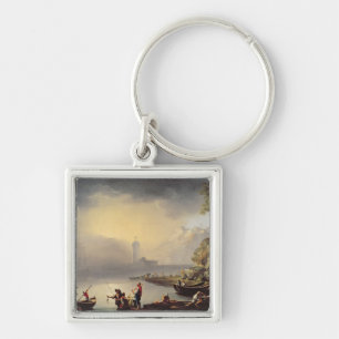 Harbour Scene Key Ring