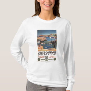 Harbour Scene with Girl and Gulls Railway T-Shirt