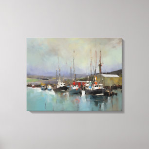 Harbour Scene - Wrapped Canvas Print