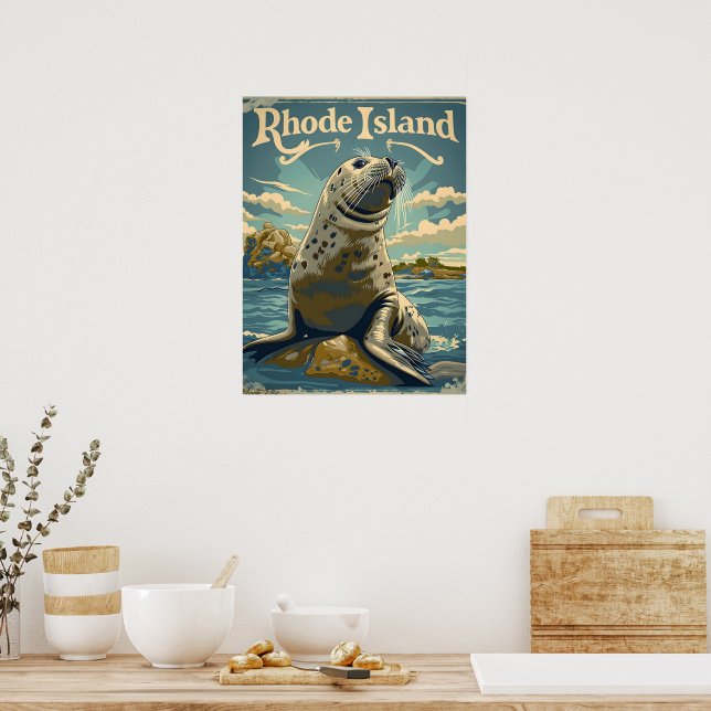 Harbour Seal Rhode Island Poster (Kitchen)