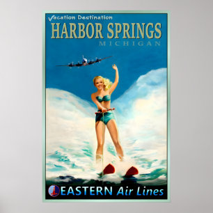 Harbour Springs Michigan Eastern Air Lines New Poster