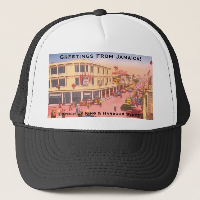 Harbour Street, Kingston, Jamaica (Vintage BWI) Trucker Hat (Front)