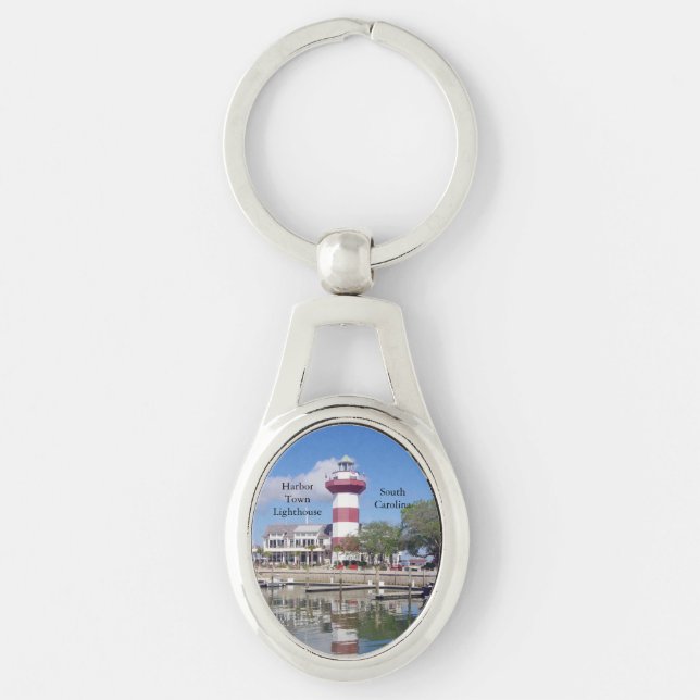 Harbour Town Lighthouse Metal Keychain (Front)