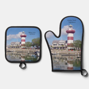 Harbour Town Lighthouse Oven Mitt & Pot Holder Set