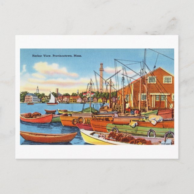 Harbour View in Provincetown, Massachusetts Vintag Postcard (Front)
