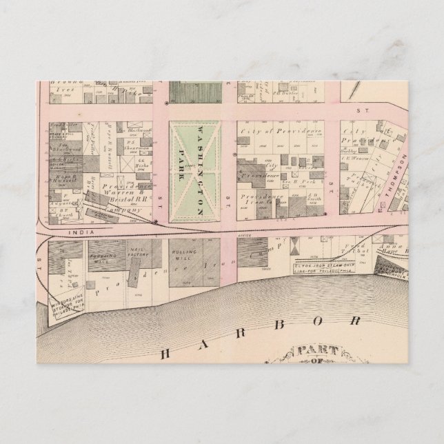 Harbour Washington Park Atlas Map Postcard (Front)