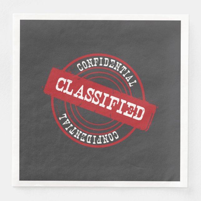 harcoal Classified Party Napkin (Front)