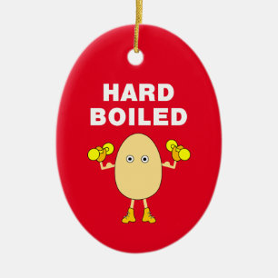 Hard Boiled Body Builder Ceramic Tree Decoration