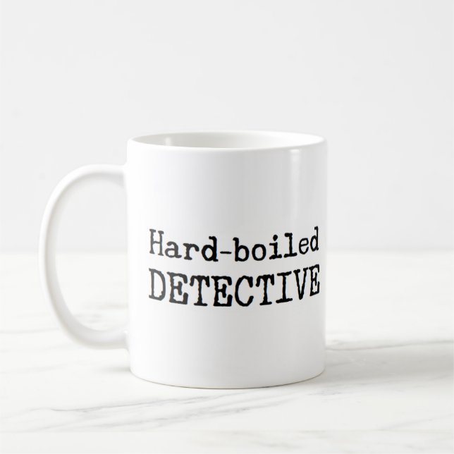 hard-boiled detective coffee mug (Left)