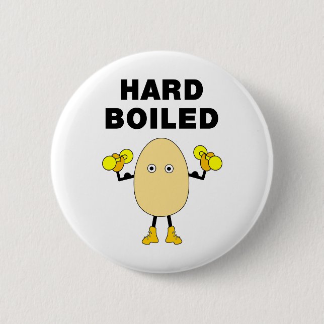 Hard Boiled Egghead Text 6 Cm Round Badge (Front)