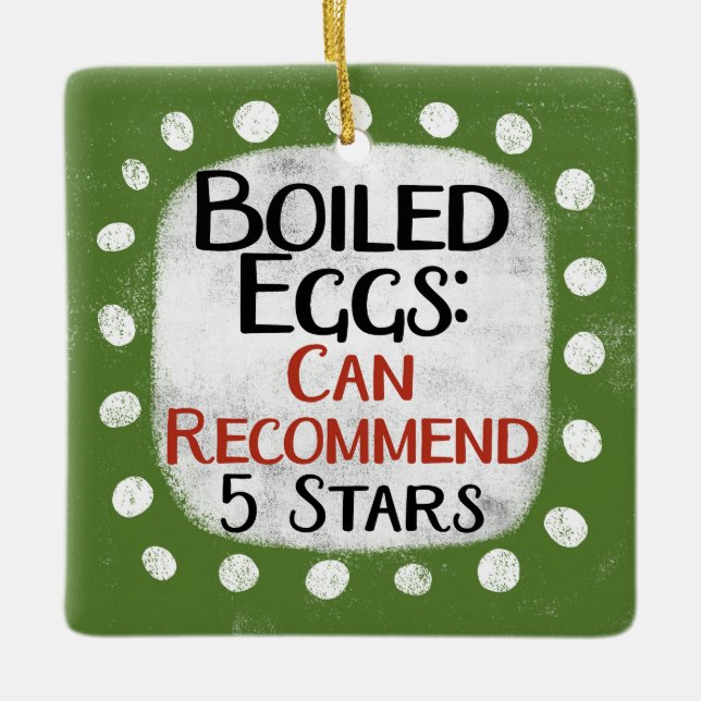 Hard Boiled Eggs Review 5 Stars Ornament (Front)