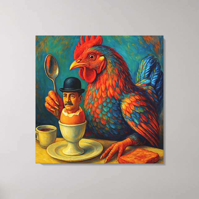 Hard-Boiled Human - Fowl Play at Breakfast Canvas Print (Front)