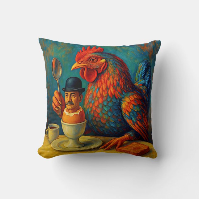 Hard-Boiled Human - Fowl Play at Breakfast Cushion (Front)