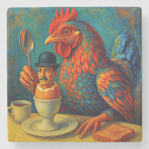 Hard-Boiled Human - Fowl Play at Breakfast Stone Coaster