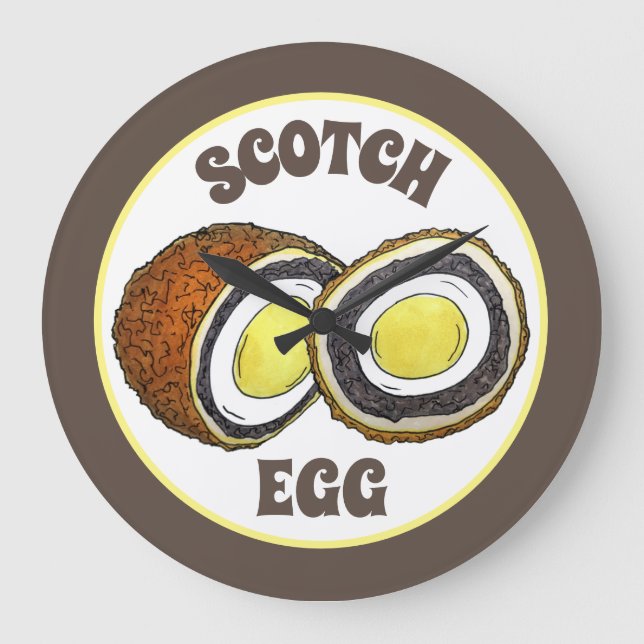 Hard Boiled Scotch Eggs UK British Snack Food Large Clock (Front)