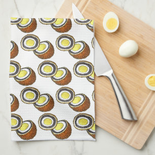 Hard Boiled Scotch Eggs UK British Snack Food Tea Towel