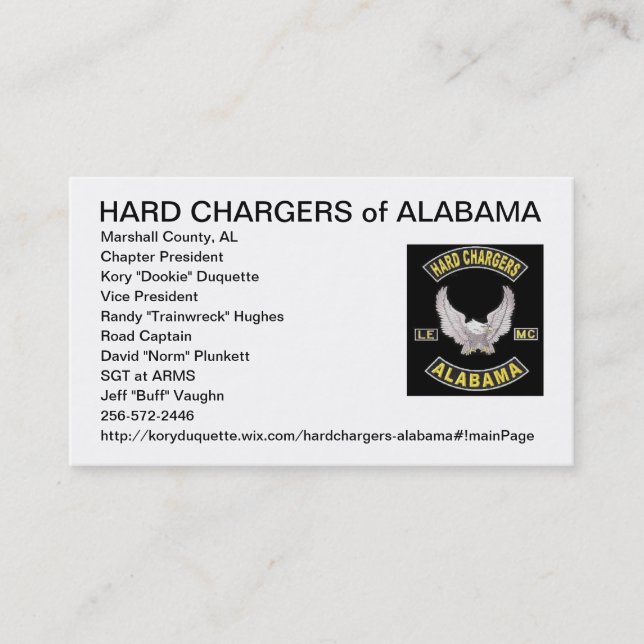 Hard Chargers LE MC Calling Card (Front)