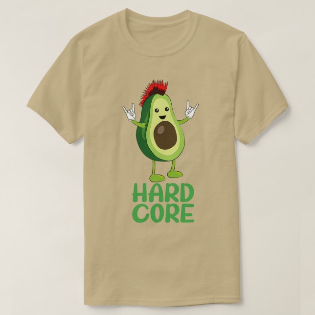 Hard Core Avocado Funny 1 T-Shirt (Design Front)