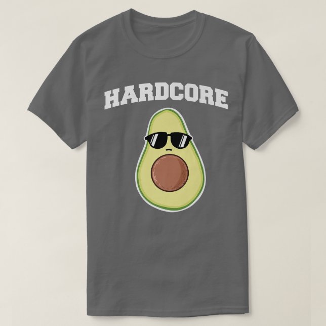 Hard Core Avocado Funny Avocado With Sunglasses481 T-Shirt (Design Front)