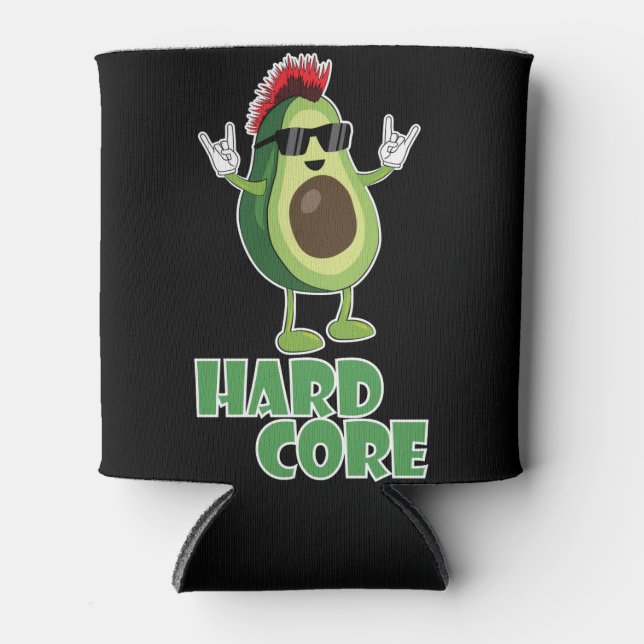 Hard Core Avocado Funny Can Cooler (Front)