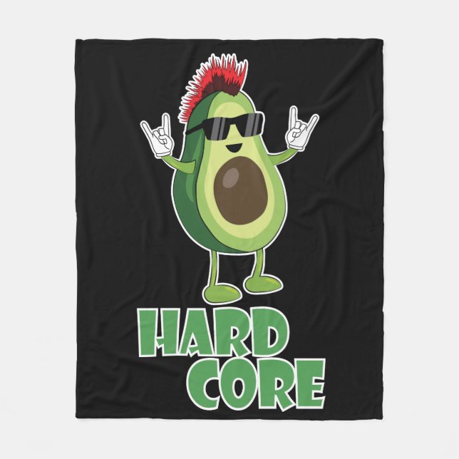 Hard Core Avocado Funny Fleece Blanket (Front)