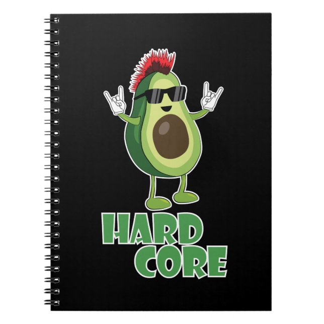 Hard Core Avocado Funny Notebook (Front)
