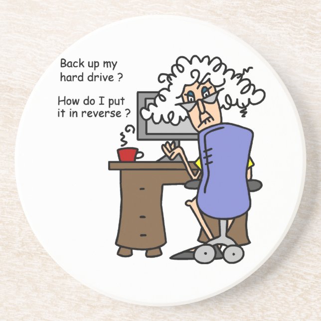 Hard Drive Back Up Humourous Coaster (Front)