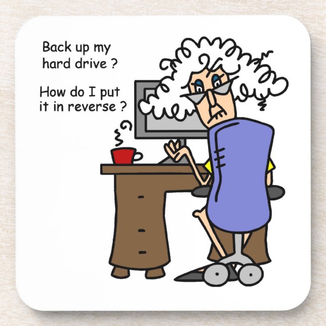 Hard Drive Back Up Humourous Coaster (Front)