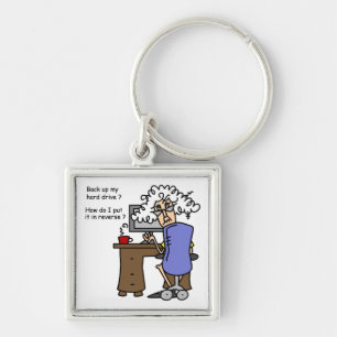 Hard Drive Back Up Humourous Key Ring
