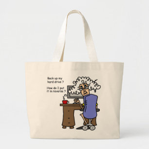 Hard Drive Back Up Humourous Large Tote Bag