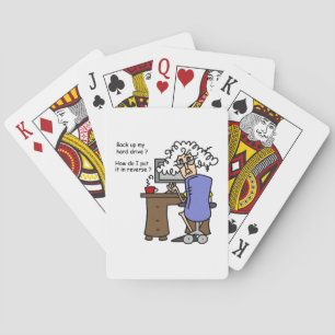 Hard Drive Back Up Humourous Playing Cards