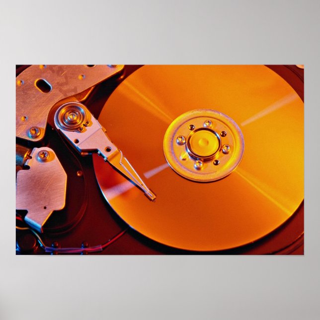 Hard drive with golden platter poster (Front)