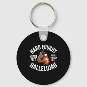 Hard Fought Hallelujah Boxing Gloves Christian Box Key Ring
