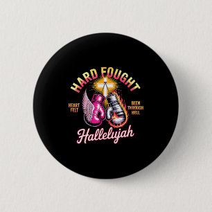 Hard Fought Hallelujah Boxing Gloves Faith _1 6 Cm Round Badge