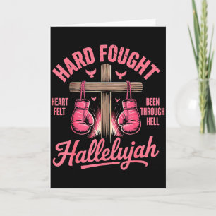 Hard Fought Hallelujah Boxing Gloves Faith Card