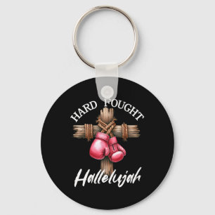 Hard Fought Hallelujah Boxing Gloves God Faith Jes Key Ring