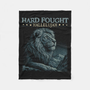 Hard Fought Hallelujah Christian Bible Verse Jesus Fleece Blanket