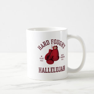 Hard Fought Hallelujah Pink Bow Boxing Gloves Coffee Mug