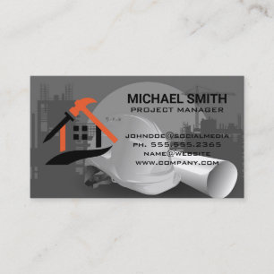 Hard Hat Builder Construction Blue Collar Business Card