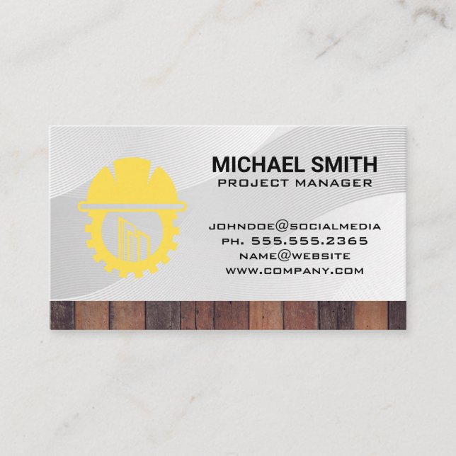 Hard Hat | Builder Engineer | Construction Business Card (Front)